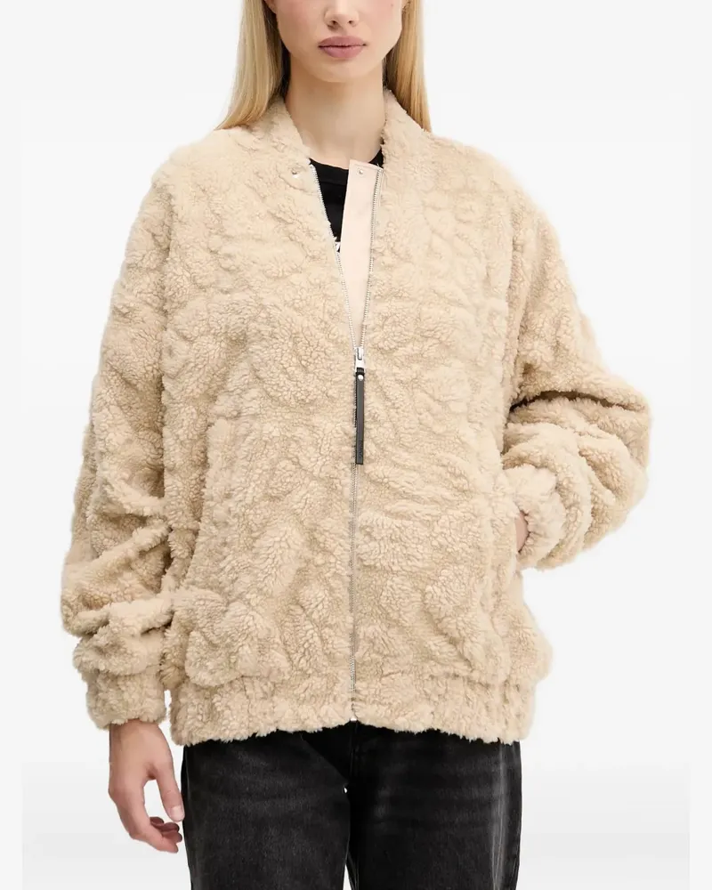 HUGO BOSS textured zipped jacket - Braun Braun
