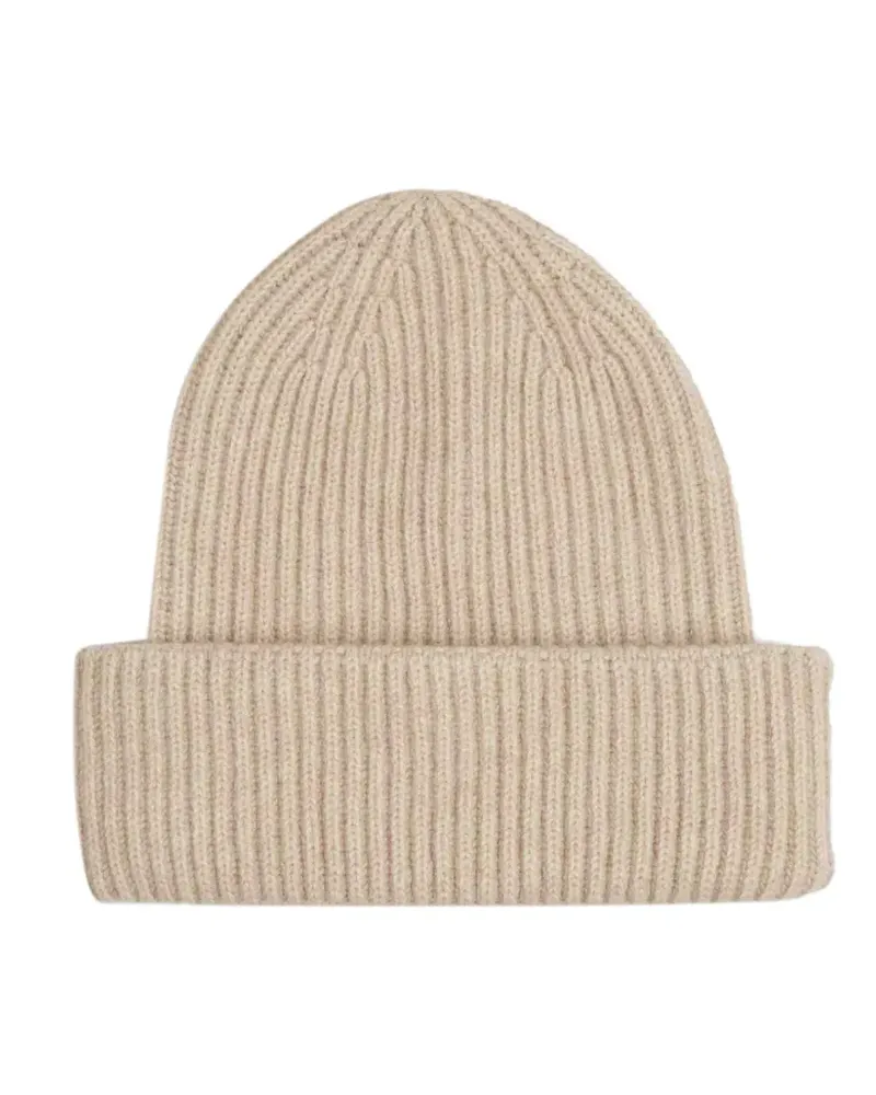 Fedeli Gerippte Beanie aus Kaschmir - Nude Nude