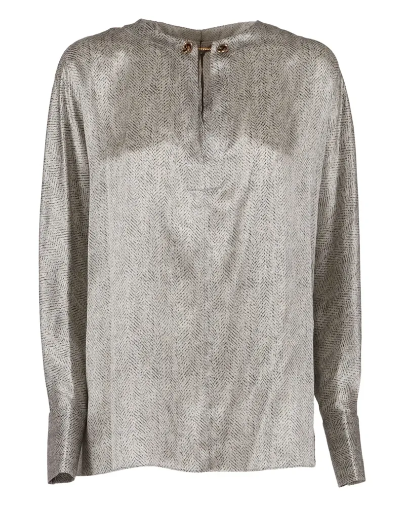 Antonelli Firenze chain-detail patterned top - Nude Nude