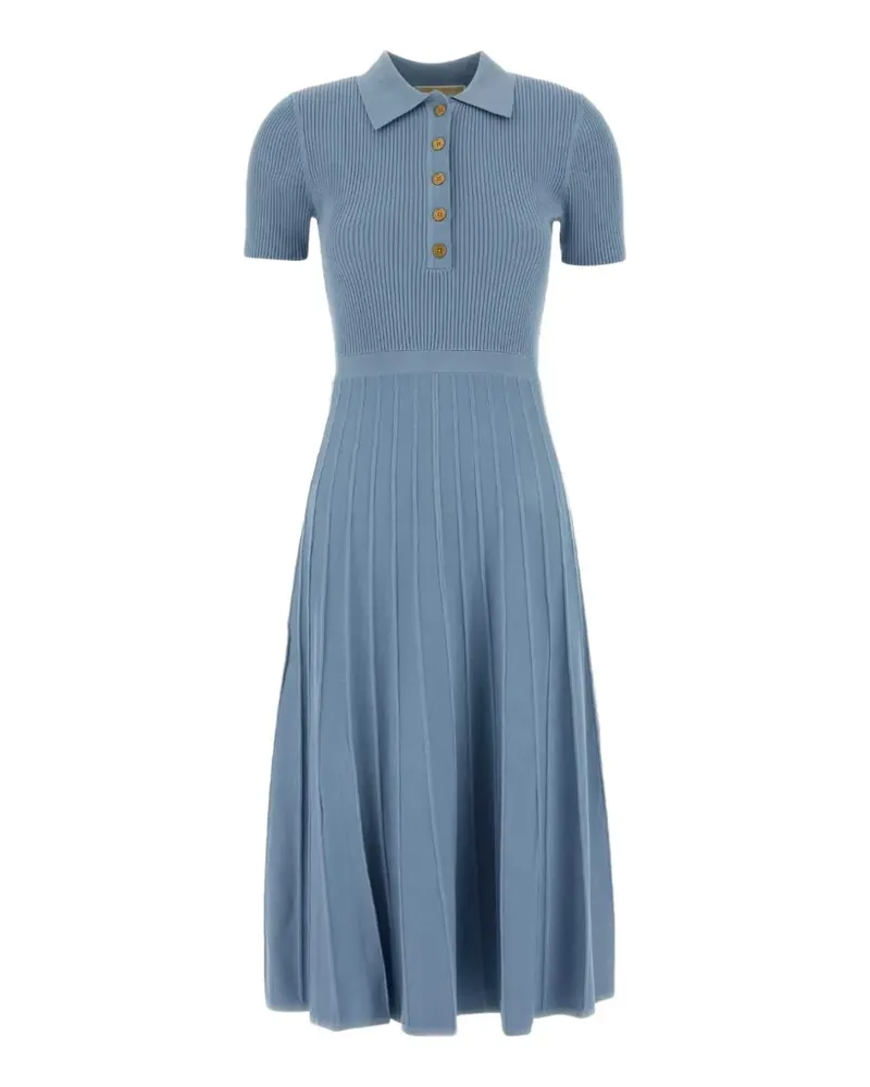 Michael Kors ribbed short-sleeve midi dress - Blau Blau