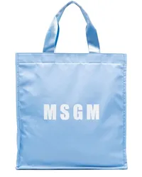 MSGM Handtasche mit Logo-Print Blau