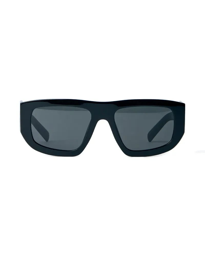 Prada logo-engraved rectangle sunglasses - Schwarz Schwarz