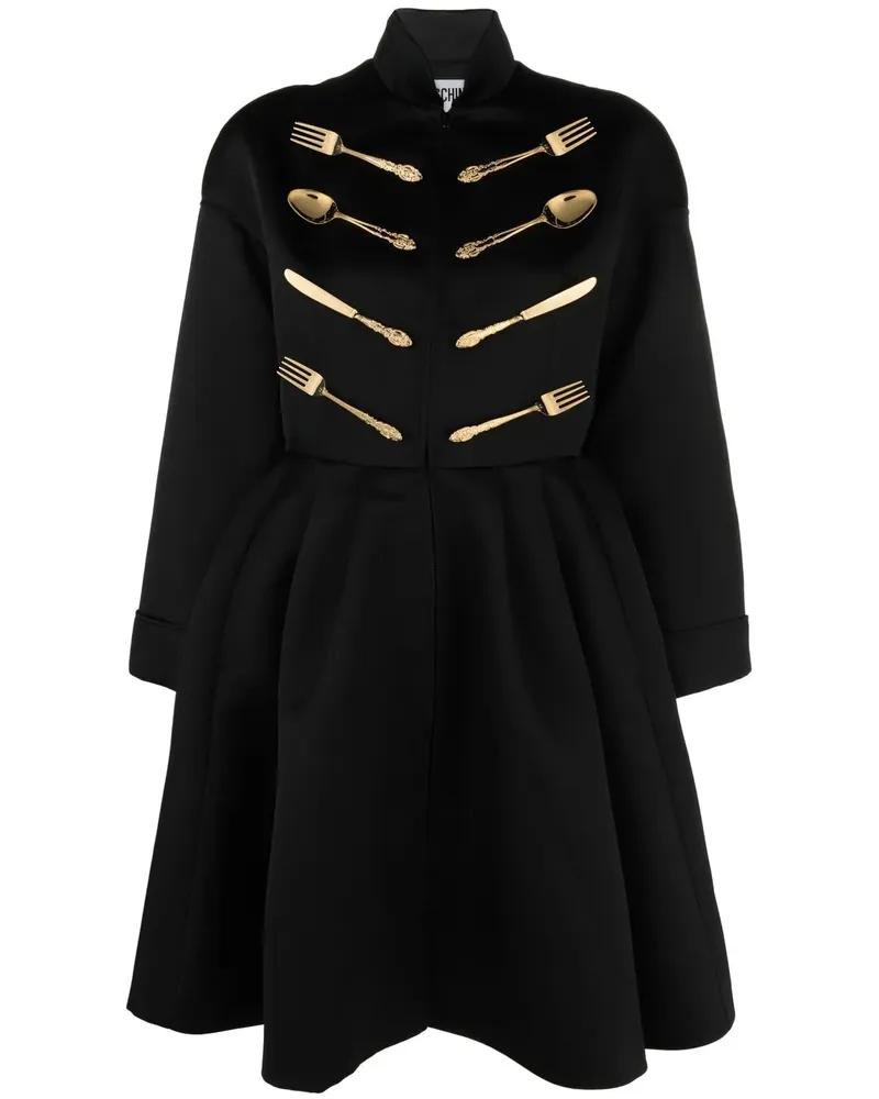 Moschino Ausgestelltes Kleid mit Beschlägen - Schwarz Schwarz