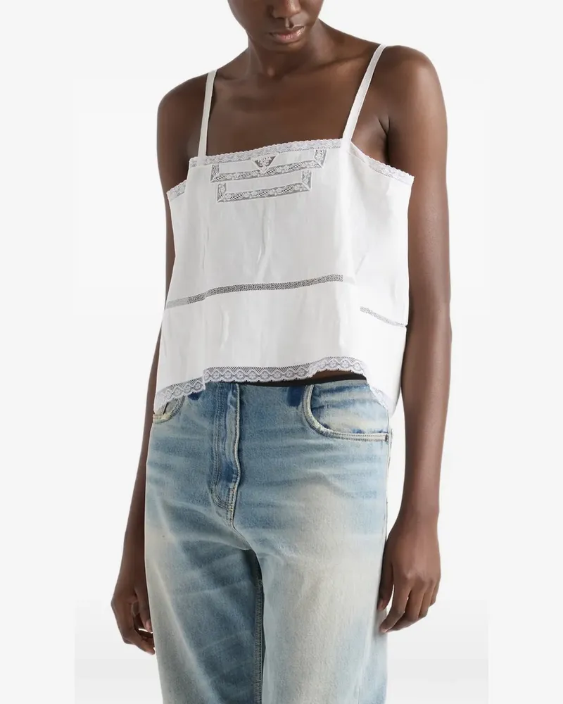 Prada linen top - Weiß Weiß