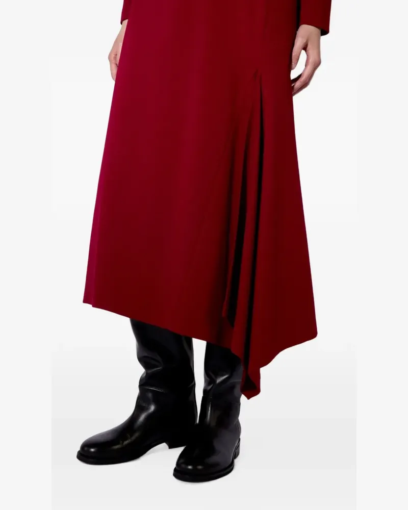 Liviana Conti asymmetric pleated-detail midi dress - Rot Rot