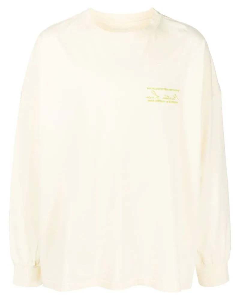 Martine Rose Langarmshirt mit Logo-Stickerei - Gelb Gelb