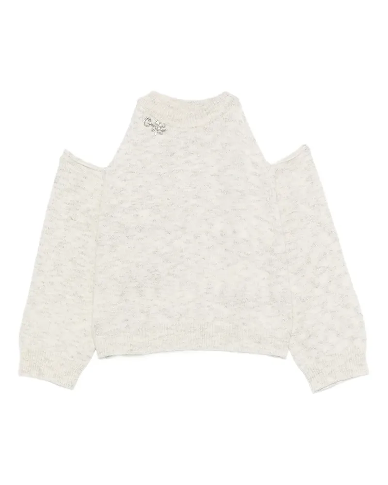 SOLOTRE Pullover mit Cut-Out - Weiß Weiß