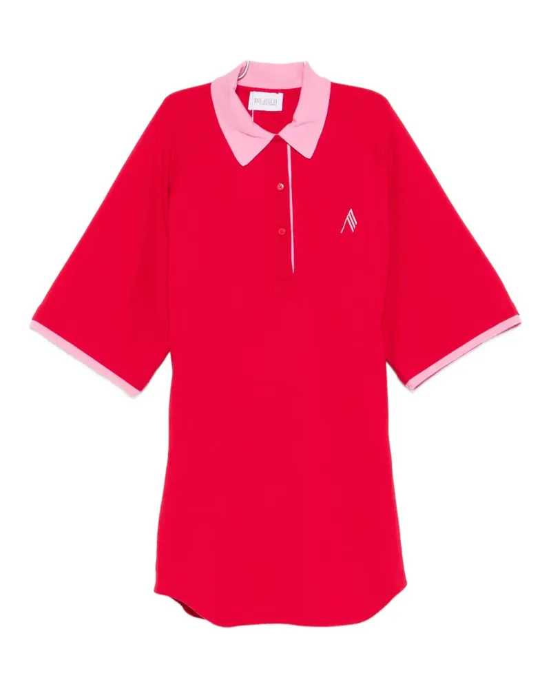 ATTICO contrast-collar logo-embroidered mini dress - Rot Rot