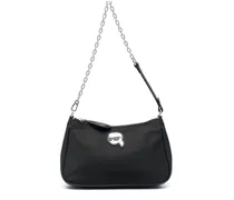 Ikon Schultertasche mit Applikation - Schwarz