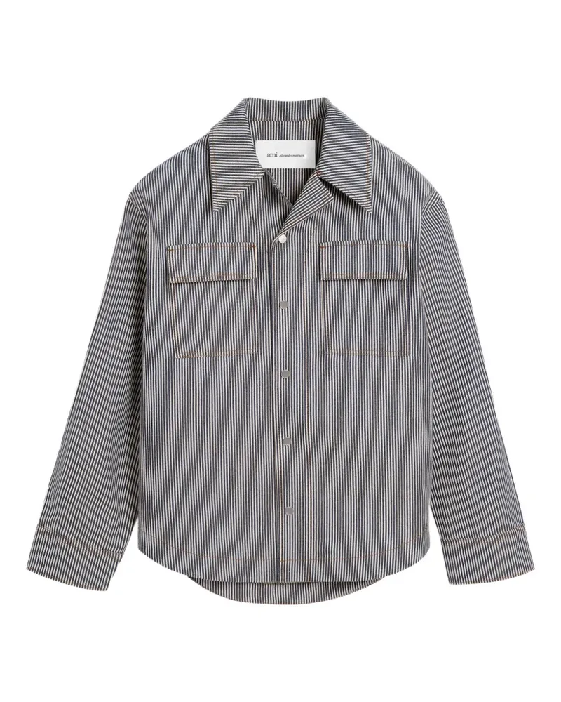 AMI Paris Hemdjacke mit Reverskragen - Blau Blau