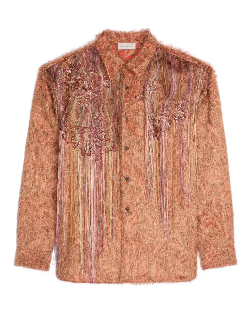 Dries van Noten Hemd mit Stickerei - Orange Orange
