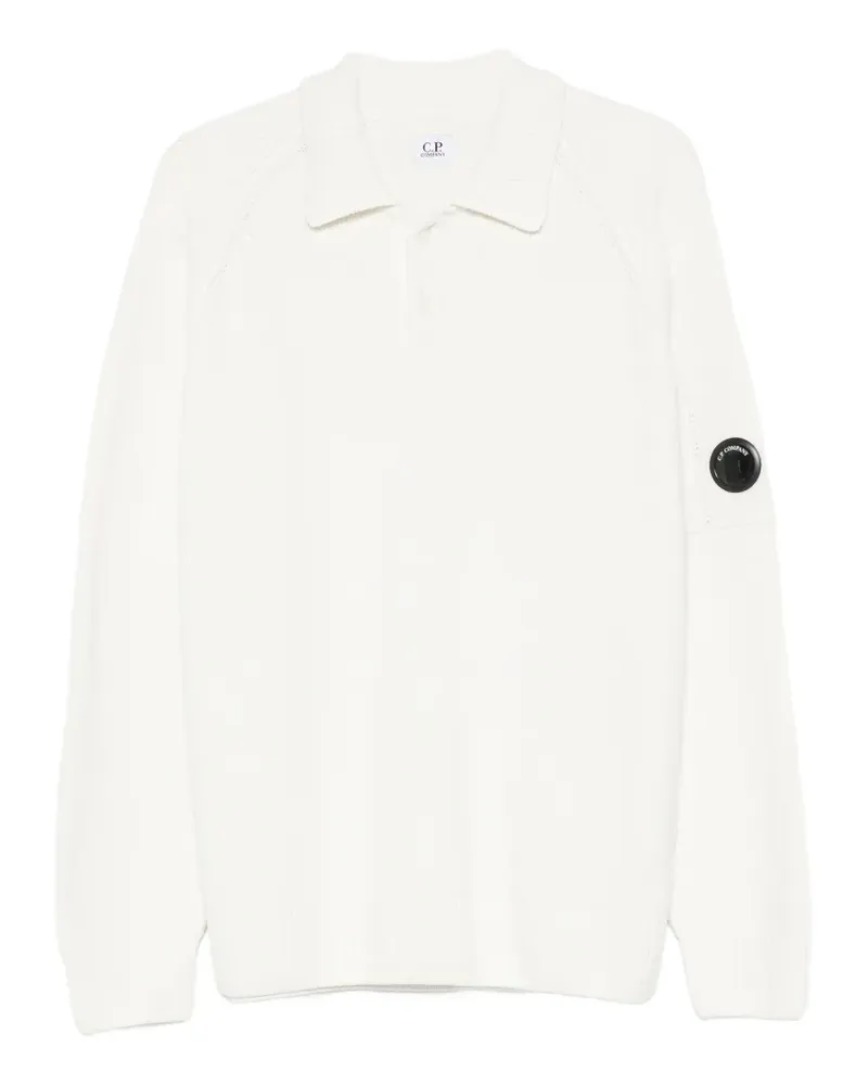 C.P. Company Poloshirt aus geripptem Strick - Weiß Weiß