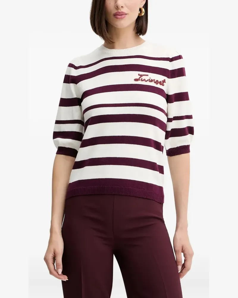 Twin-Set striped top - Weiß Weiß