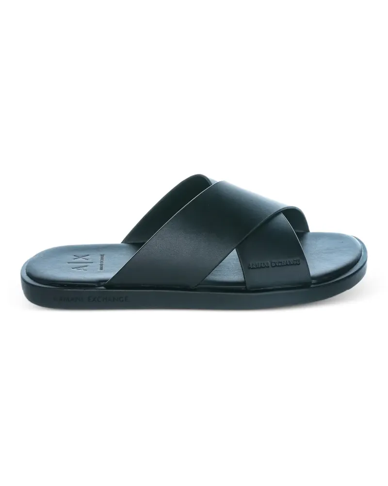 Armani Exchange criss-cross leather sandals - Schwarz Schwarz