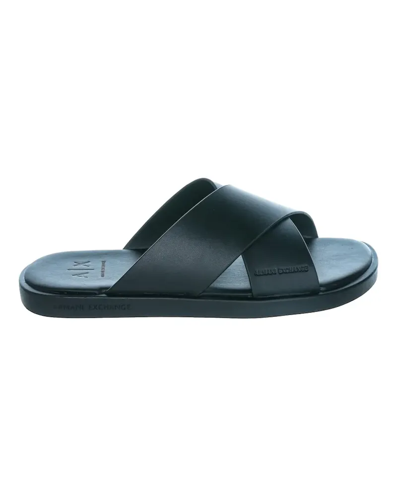 Armani Exchange criss-cross leather sandals - Schwarz Schwarz