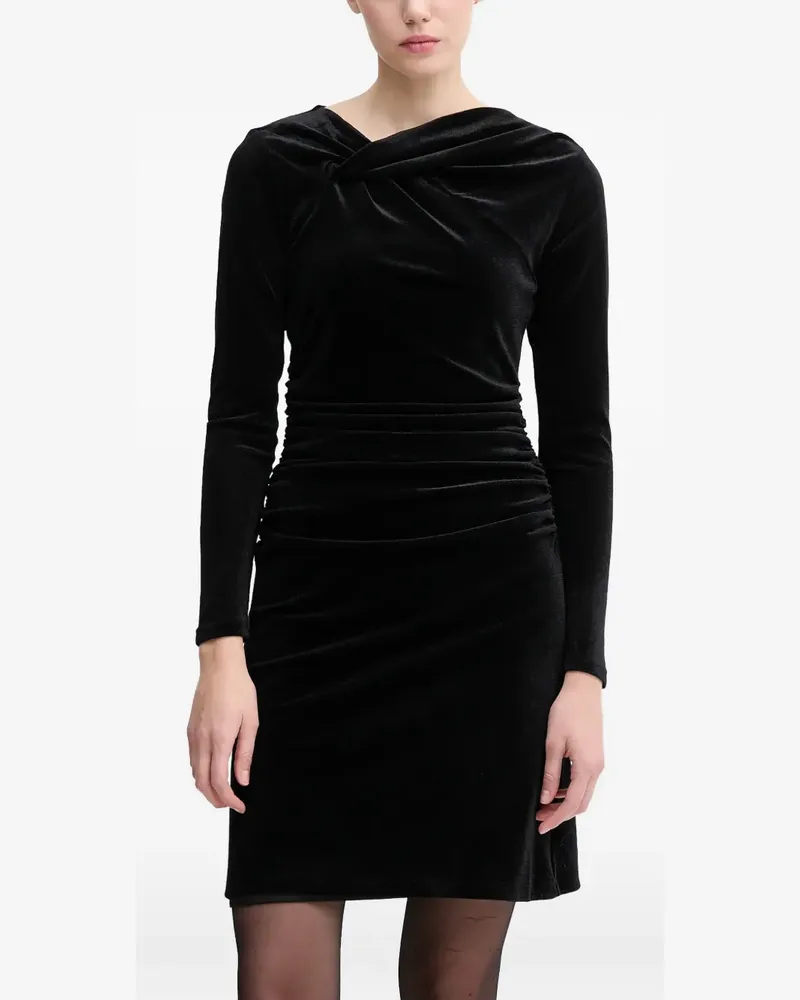 DKNY twisted long-sleeve mini dress - Schwarz Schwarz