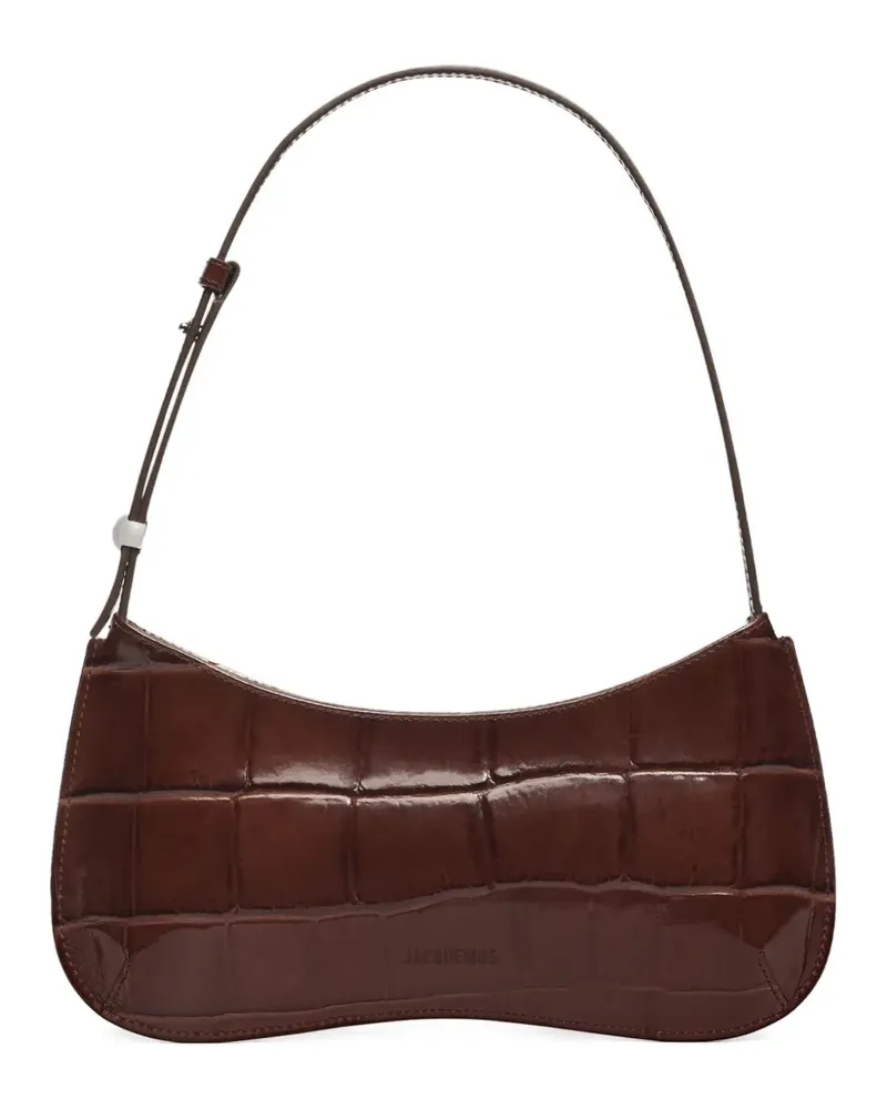 Jacquemus Le Bisou Schultertasche mit Kroko-Effekt - Braun Braun