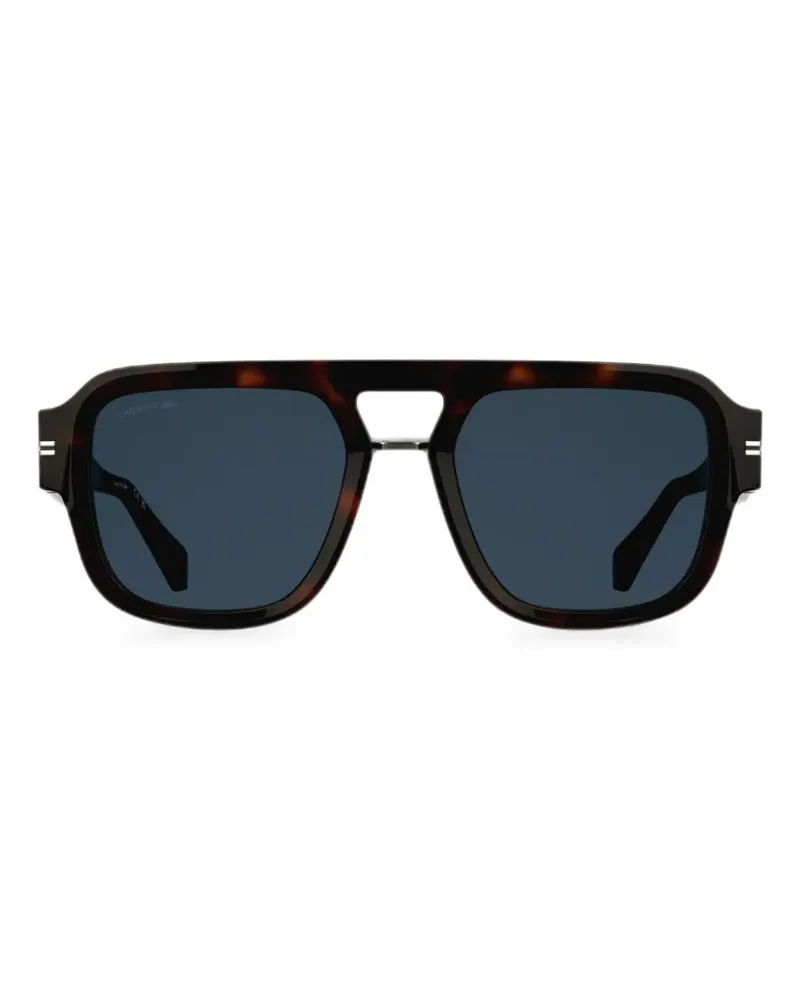 Lacoste Eckige Sonnenbrille in Schildpattoptik - Braun Braun