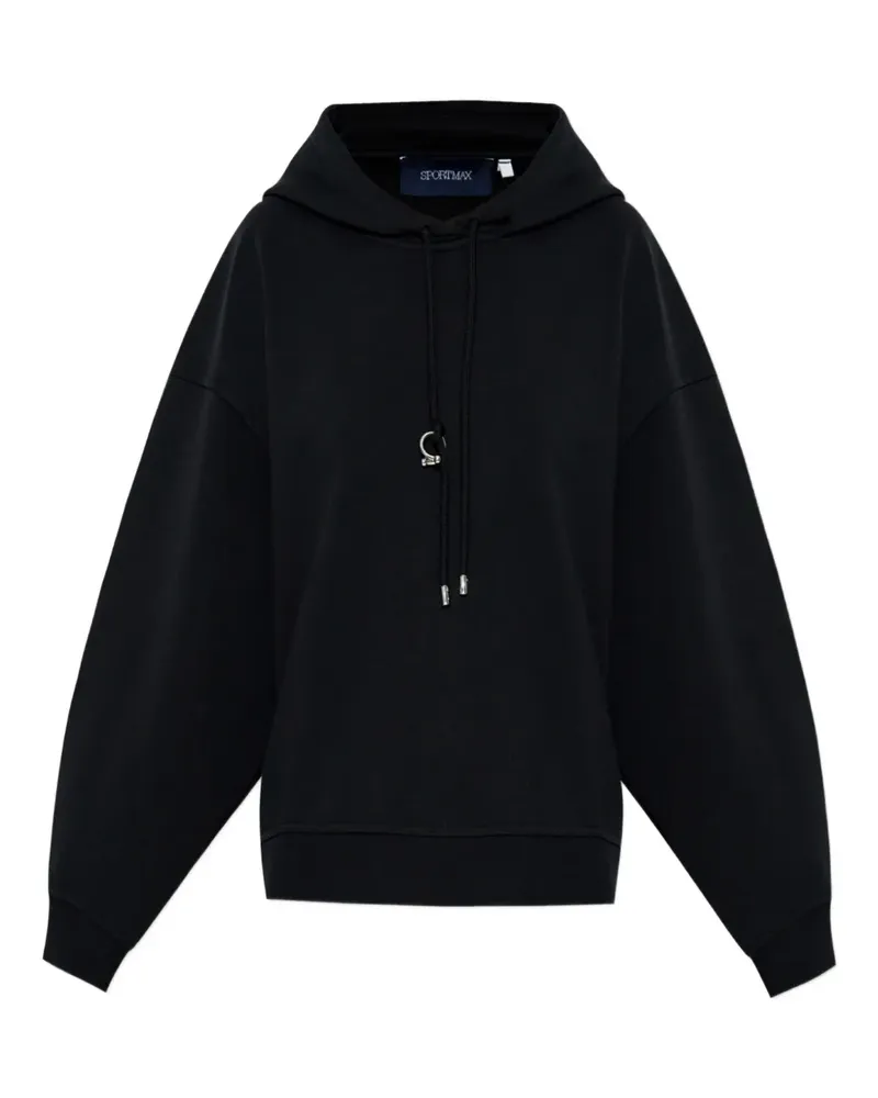 SPORTMAX Kordelzug-Hoodie mit Ringdetail - Schwarz Schwarz
