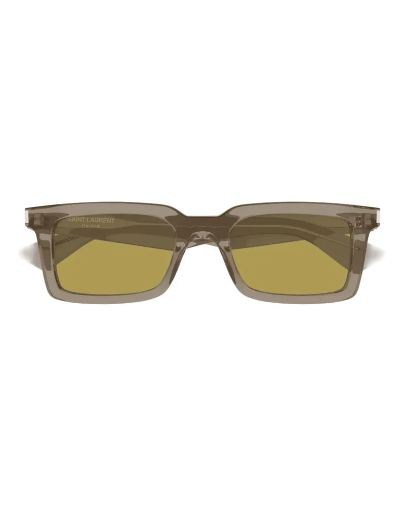 Saint Laurent Sonnenbrille mit eckigem Gestell - Grau Grau