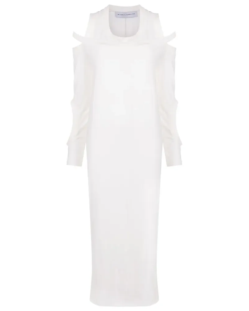 Gloria Coelho Midikleid mit Cut-Out - Weiß Weiß