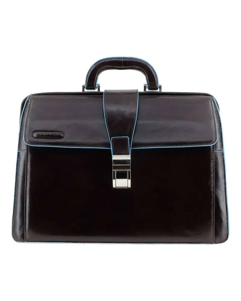 Piquadro Doctor's leather flap-top briefcase - Braun Braun