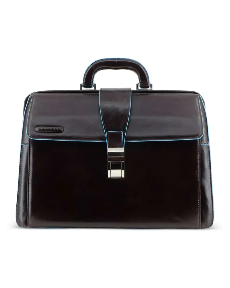 Piquadro Doctor's leather flap-top briefcase - Braun Braun