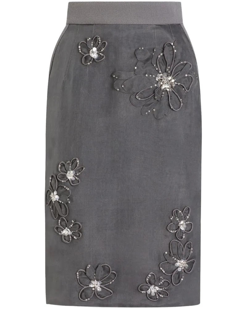 Dolce & Gabbana Midirock mit Applikationen - Grau Grau