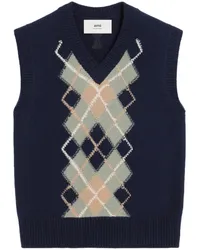 AMI Paris Pullunder mit Argyle-Muster Blau