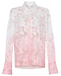 Oscar de la Renta Ombré Peony Bluse Rosa