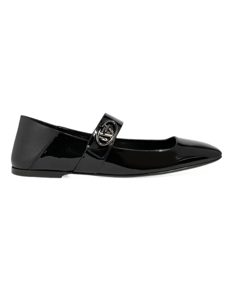 Valentino Garavani VLogo Locker square-toe ballet flats - Schwarz Schwarz