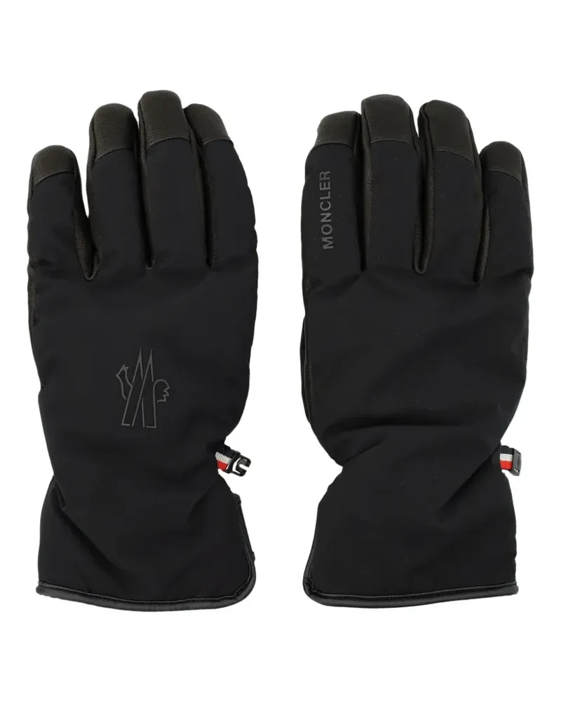Moncler logo gloves - Schwarz Schwarz