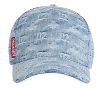 Baseballkappe mit Monogramm-Print - Blau