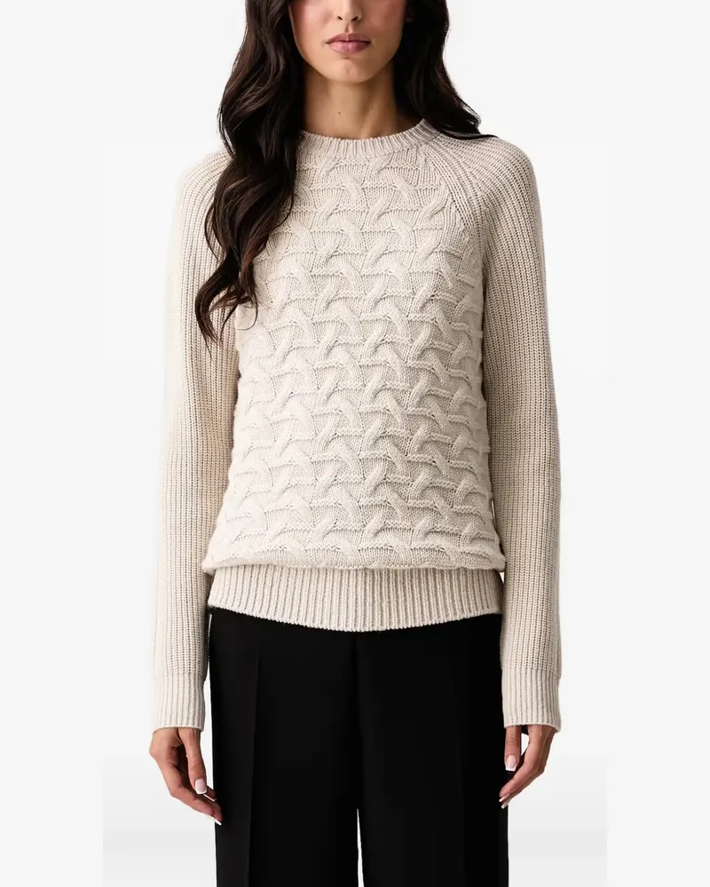 Armani Exchange Pullover mit Zopfmuster und Raglanärmeln - Nude Nude