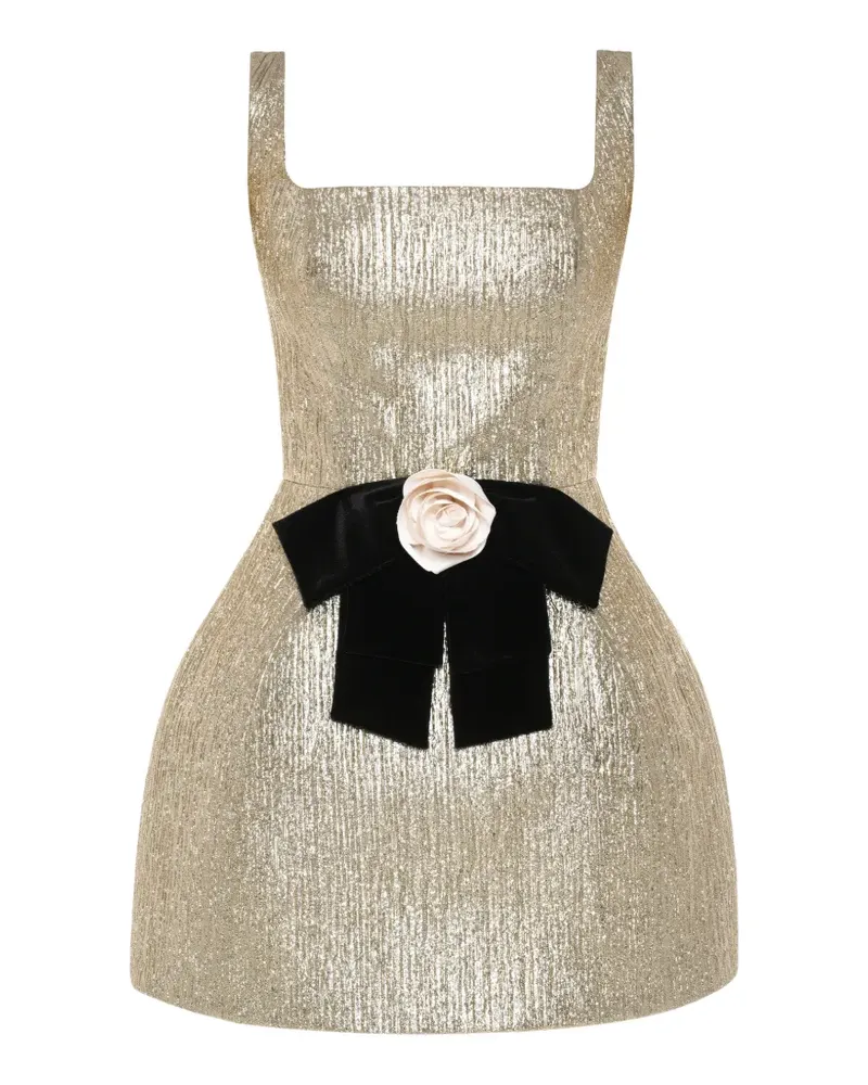 ANOUKI rose-appliqué mini dress - Gold Gold