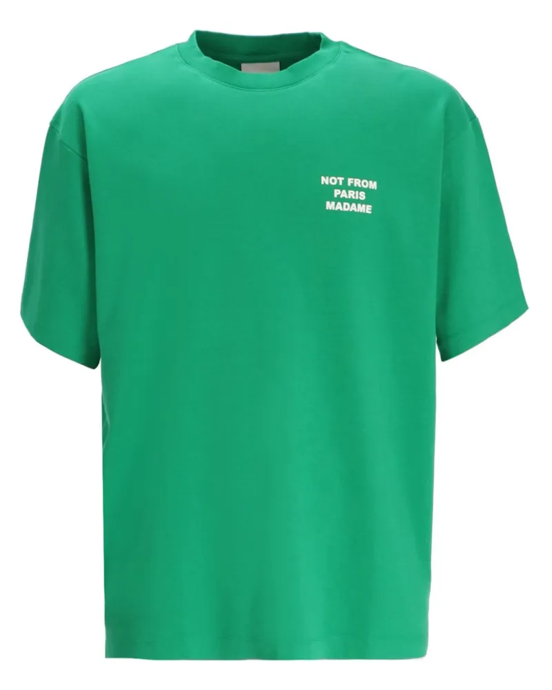 Drôle de Monsieur T-Shirt mit Slogan-Print - Grün Grün