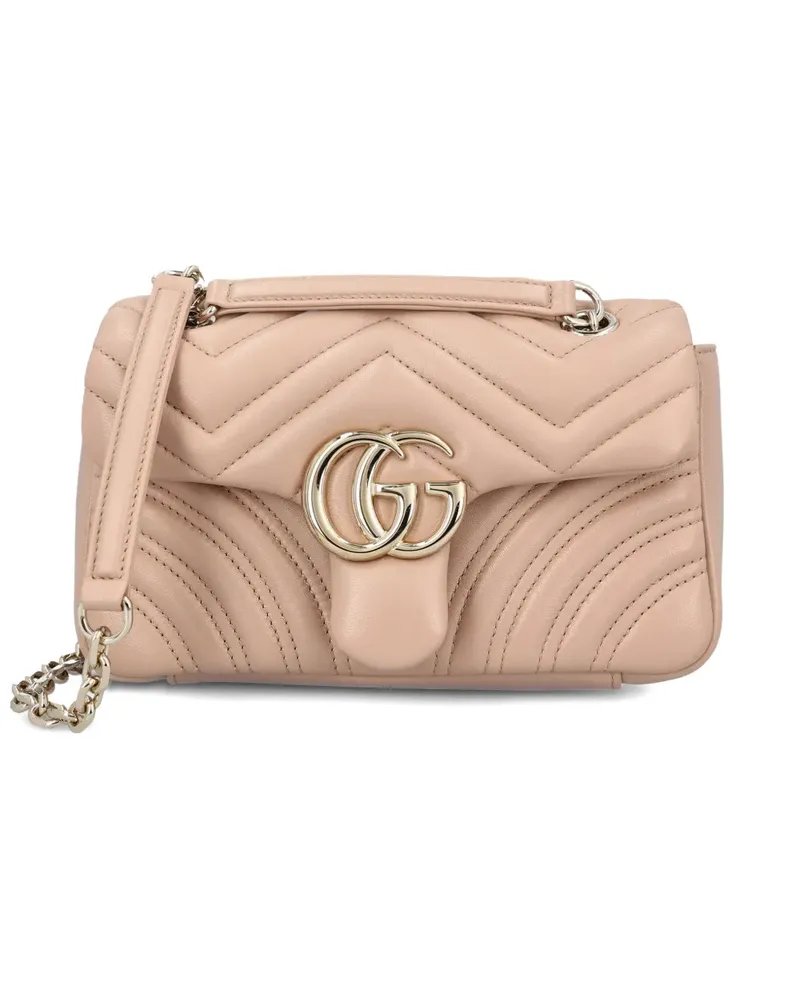 Gucci Schultertasche mit Chevron GG - Nude Nude