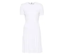Geripptes Strickkleid - Weiß