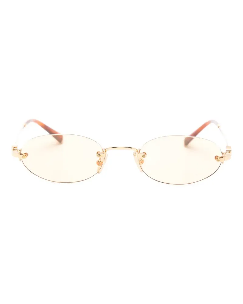 Miu Miu rimless oval-frame sunglasses - Gold Gold