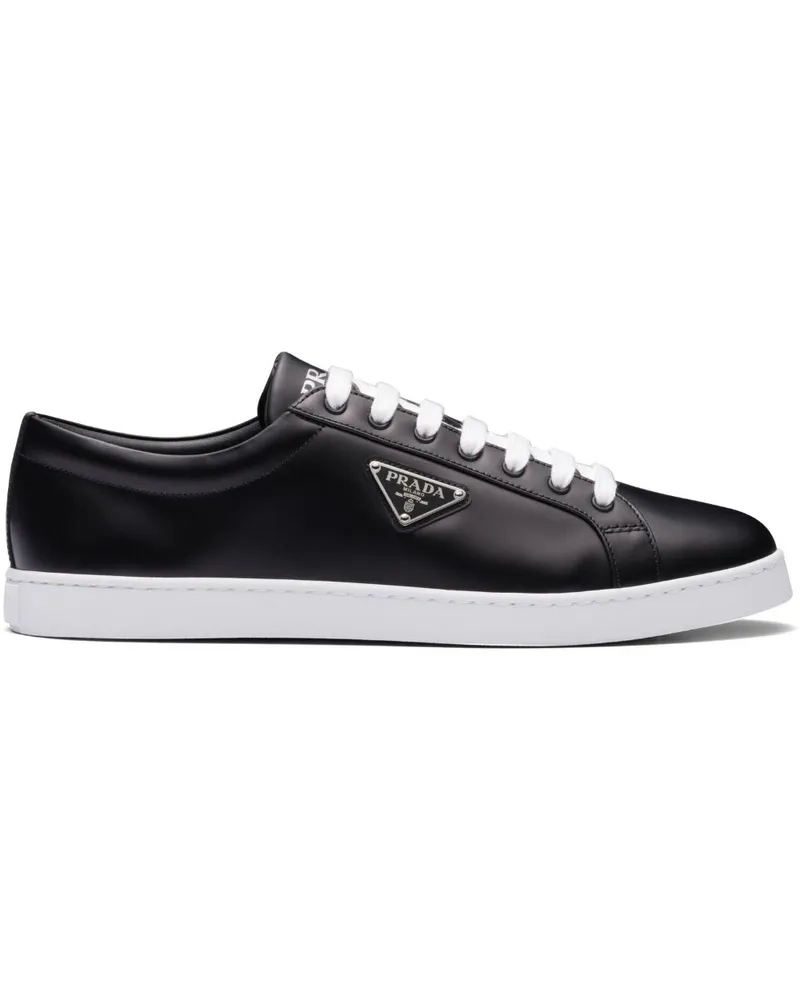 Prada Sneakers aus gebürstetem Leder - Schwarz Schwarz