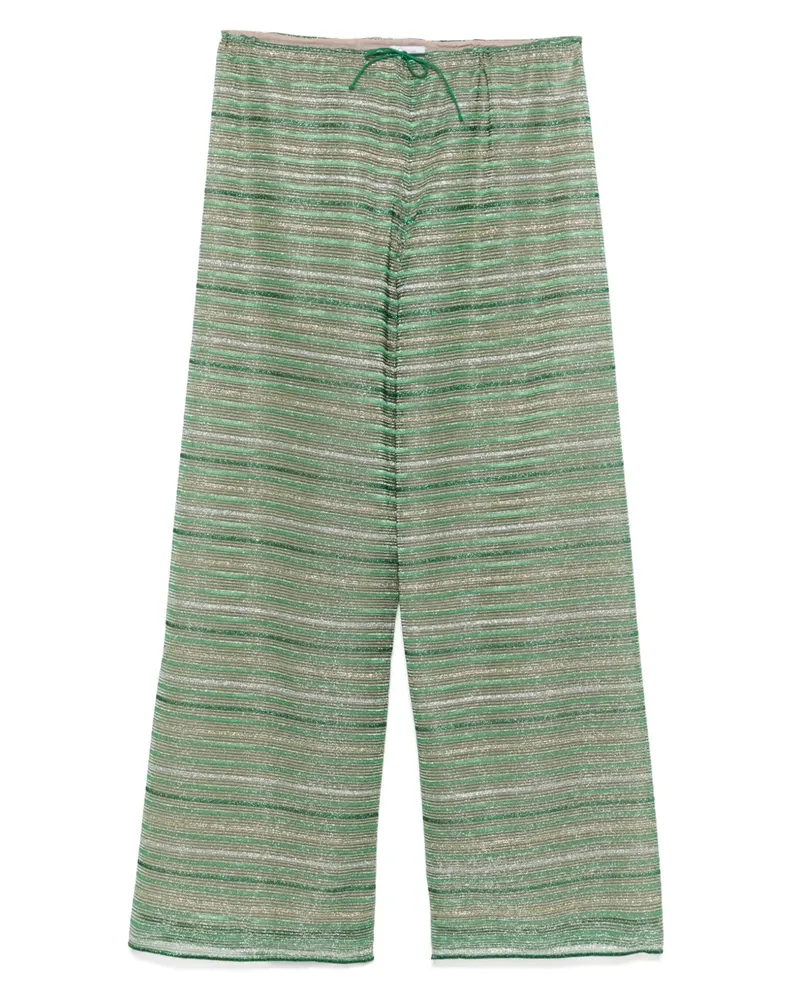 Oséree Hose mit glänzenden Streifen - Grün Grün