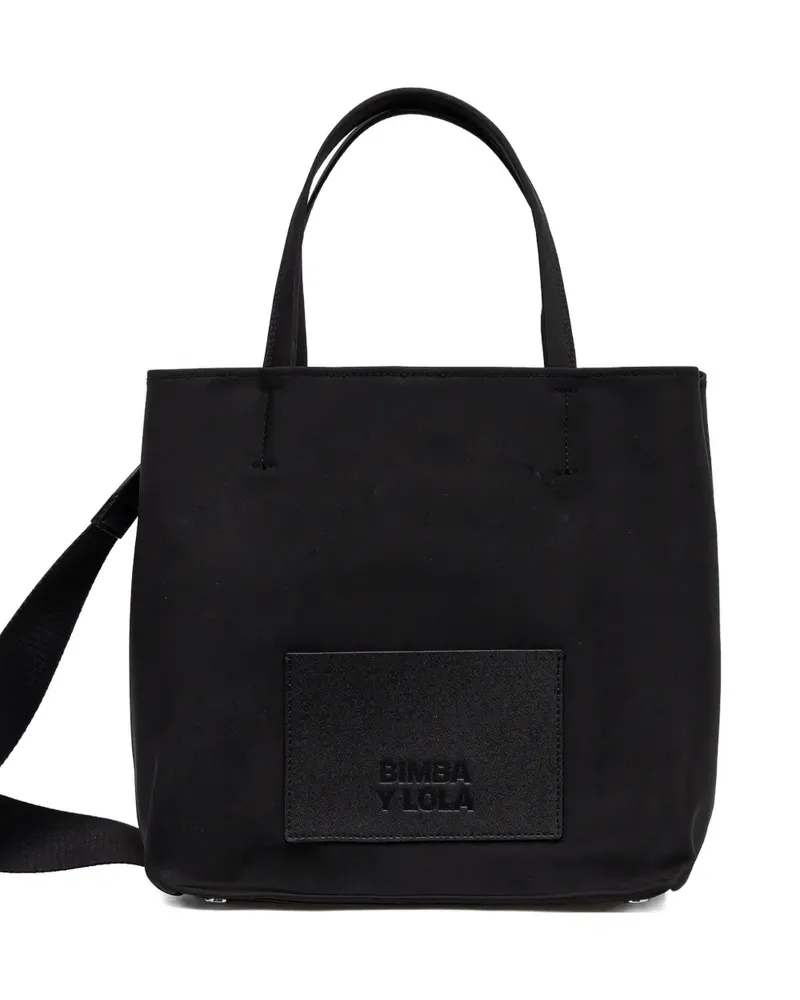 BIMBA Y LOLA small leather-trimmed tote bag - Schwarz Schwarz