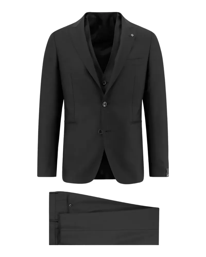Tagliatore lapel-pin suit (set of three) - Schwarz Schwarz
