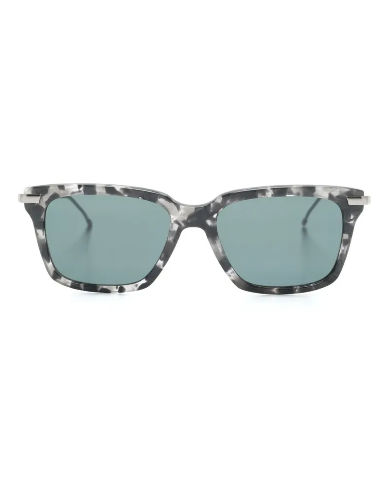 Thom Browne Eckige Sonnenbrille in Schildpattoptik - Grau Grau