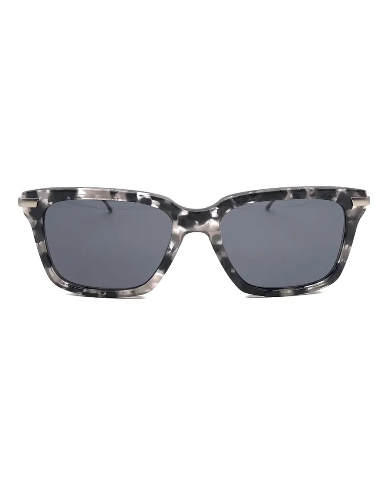 Thom Browne Eckige Sonnenbrille in Schildpattoptik - Grau Grau