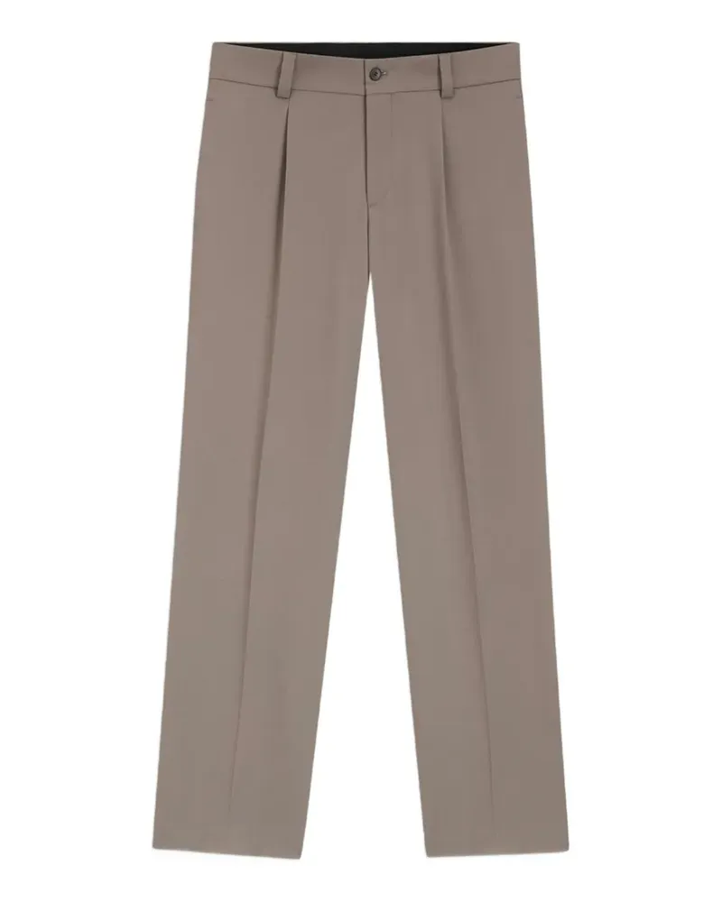 HUGO BOSS pleated-detail straight-leg trousers - Braun Braun