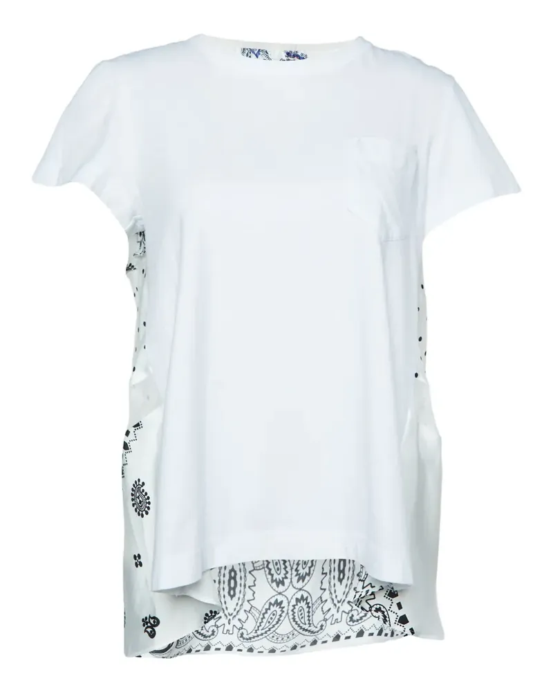 Sacai cotton paisley-print T-shirt - Weiß Weiß
