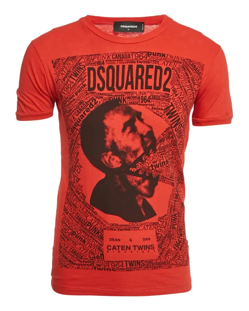 Dsquared2 T-Shirt mit grafischem Print - Rot Rot