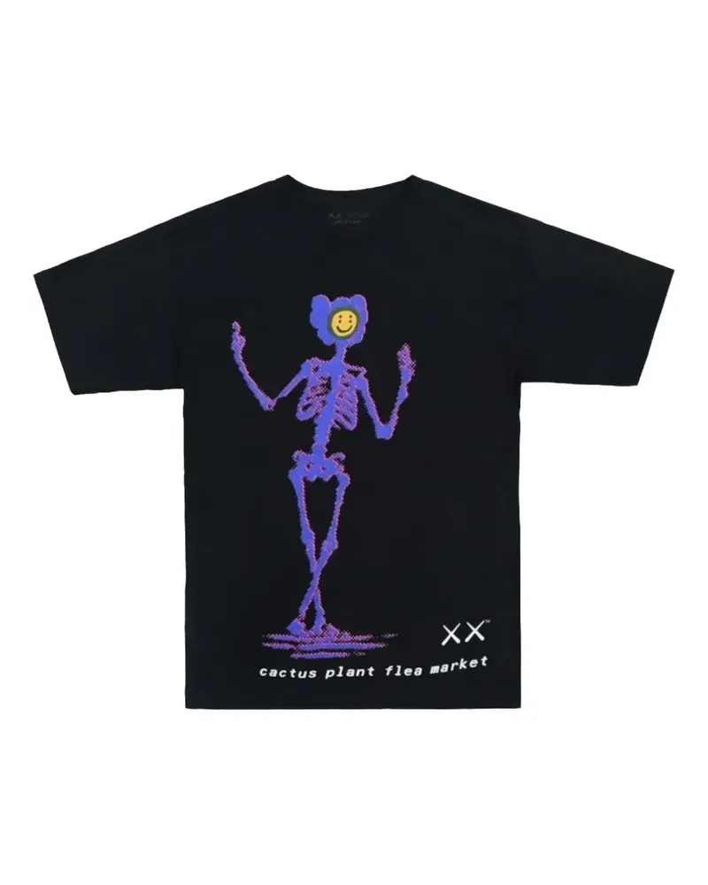 KAWS x Cactus Plant Flea Market T-Shirt mit Print - Schwarz Schwarz