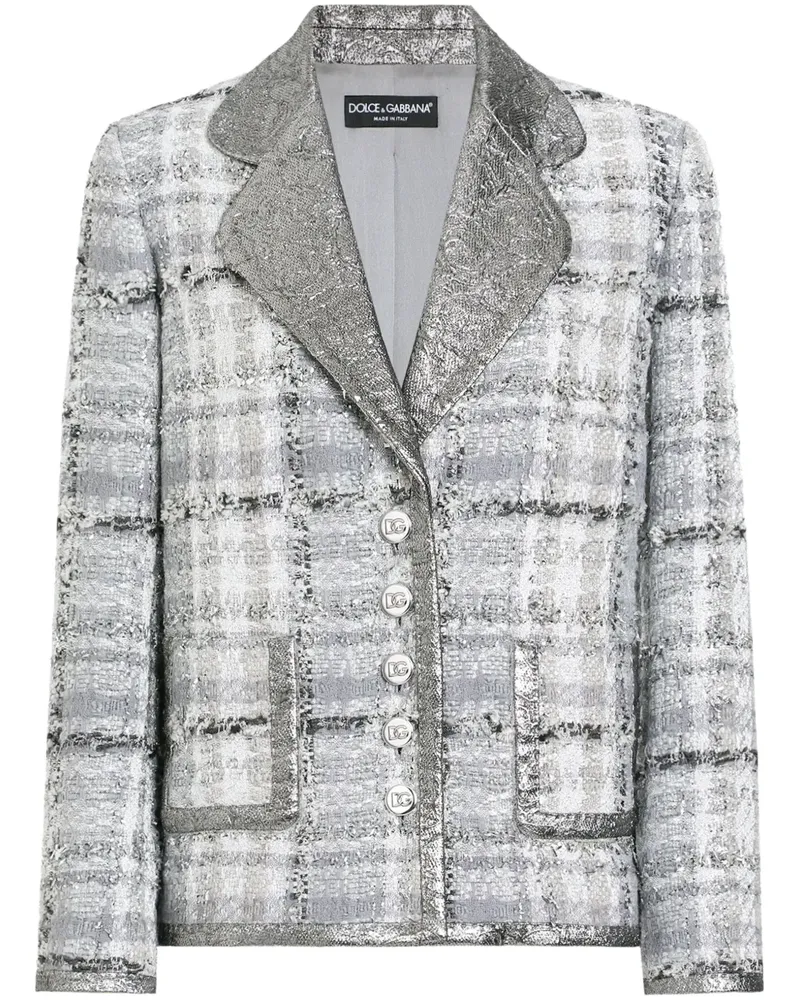 Dolce & Gabbana Sakko mit Check - Grau Grau